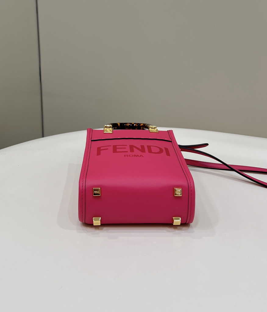 Fendi Mini Sunshine Shopper plum leather mini-bag 8BS051 - Default Title - View 4