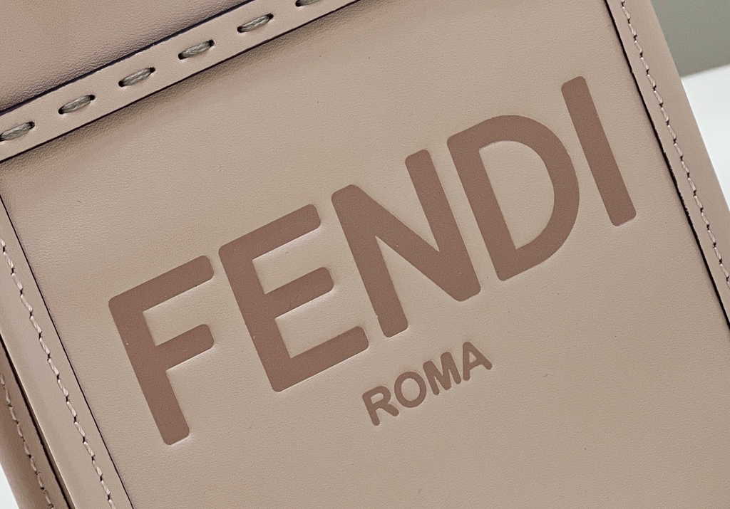 Fendi Mini Sunshine Shopper light pink leather mini-bag 8BS051 - Default Title - View 7