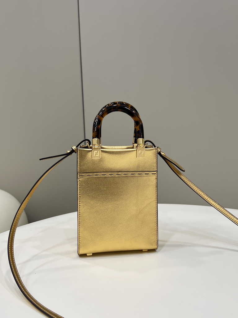 Fendi Mini Sunshine Shopper Gold leather mini-bag 8BS051 - Default Title - View 5
