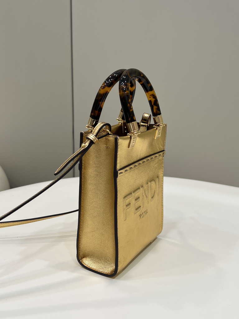 Fendi Mini Sunshine Shopper Gold leather mini-bag 8BS051 - Default Title - View 6