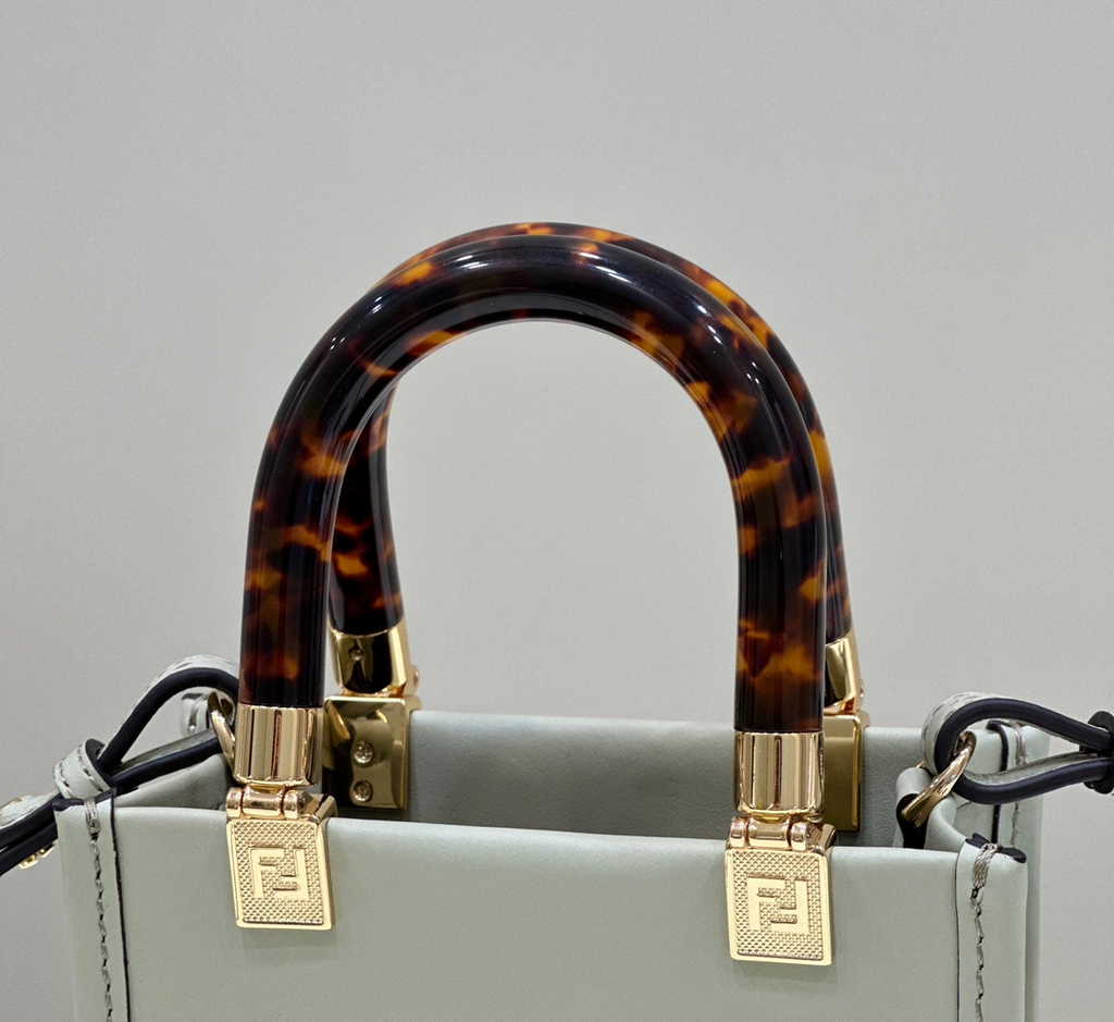 Fendi Mini Sunshine Shopper green leather mini-bag 8BS051 - Default Title - View 10