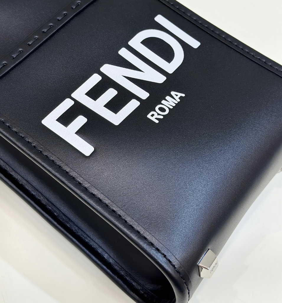 Fendi Mini Sunshine Shopper leather black mini-bag 8BS051 - Default Title - View 6