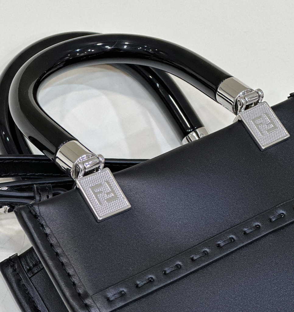 Fendi Mini Sunshine Shopper leather black mini-bag 8BS051 - Default Title - View 7