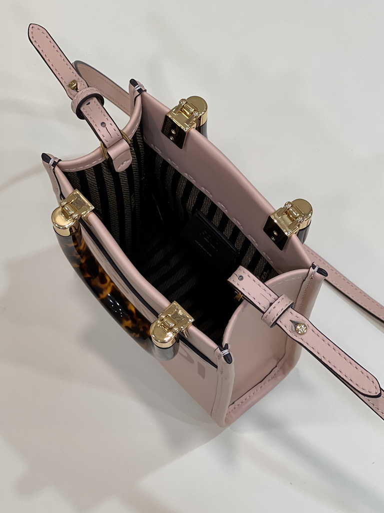 Fendi Mini Sunshine Shopper pink leather mini-bag 8BS051 - Default Title - View 11