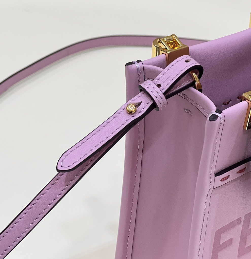 Fendi Mini Sunshine Shopper purple leather mini-bag 8BS051 - Default Title - View 9