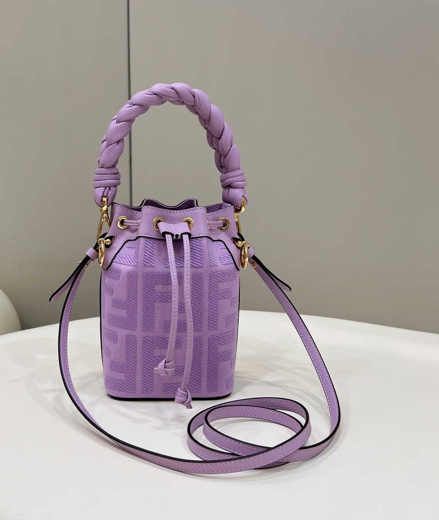 Fendi Bucket Bag Mon Tresor 8BS010 Purple FF canvas mini bag - Default Title - View 2