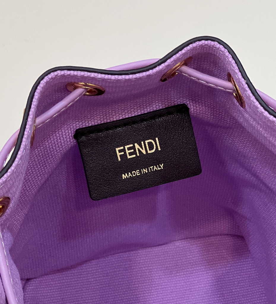 Fendi Bucket Bag Mon Tresor 8BS010 Purple FF canvas mini bag - Default Title - View 6