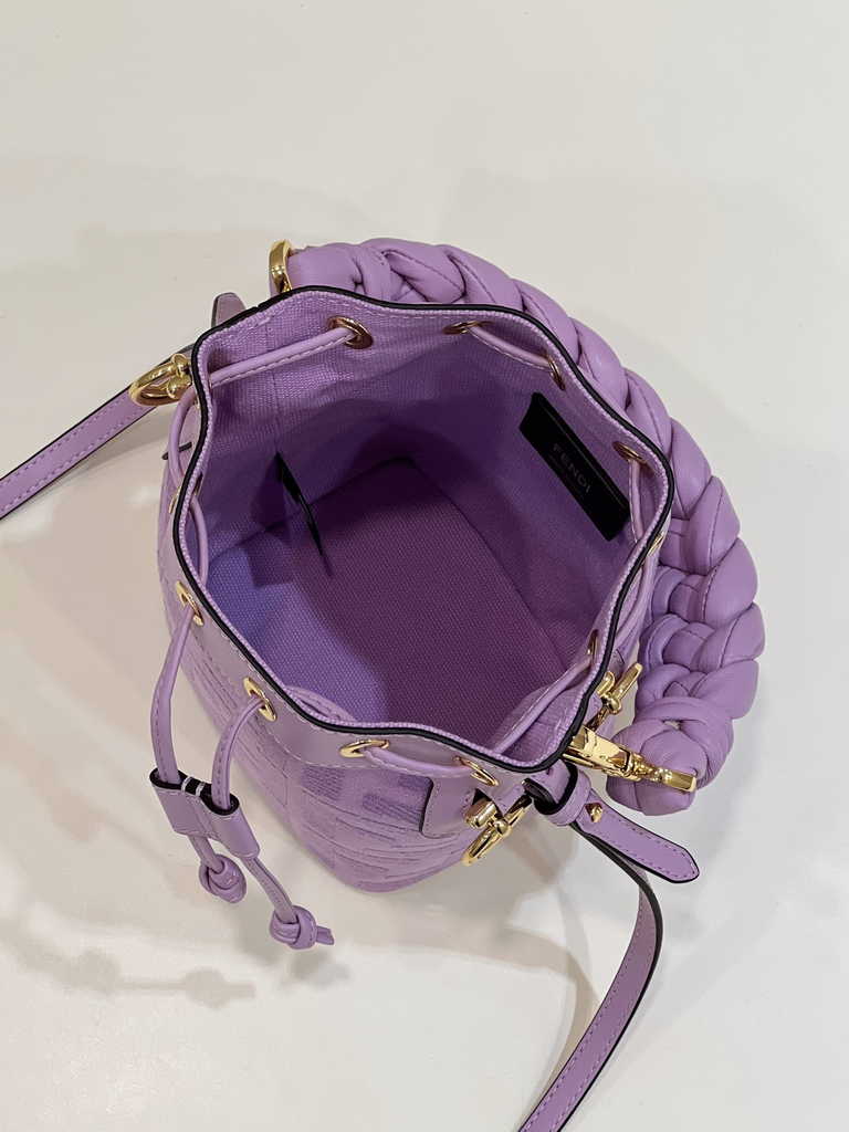 Fendi Bucket Bag Mon Tresor 8BS010 Purple FF canvas mini bag - Default Title - View 8