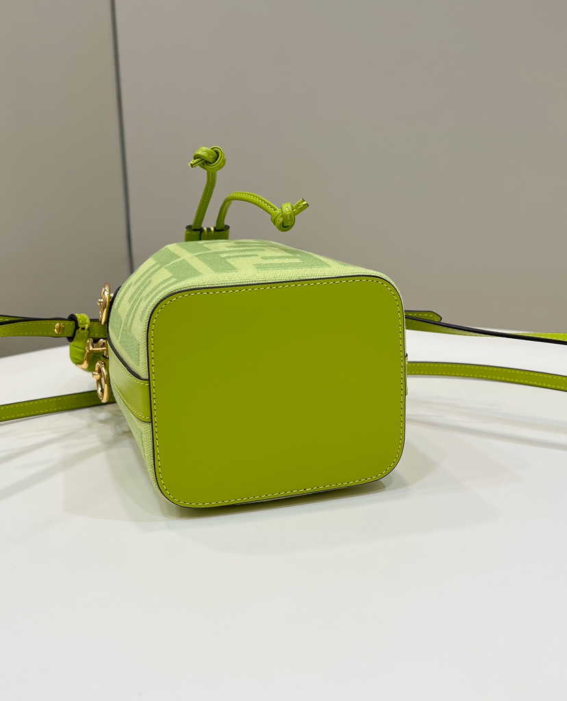 Fendi Bucket Bag Mon Tresor 8BS010 Acid green FF canvas mini-bag - Default Title - View 5