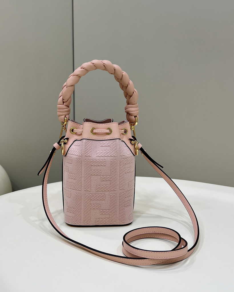 Fendi Bucket Bag Mon Tresor 8BS010 Pink FF canvas mini-bag - Default Title - View 2