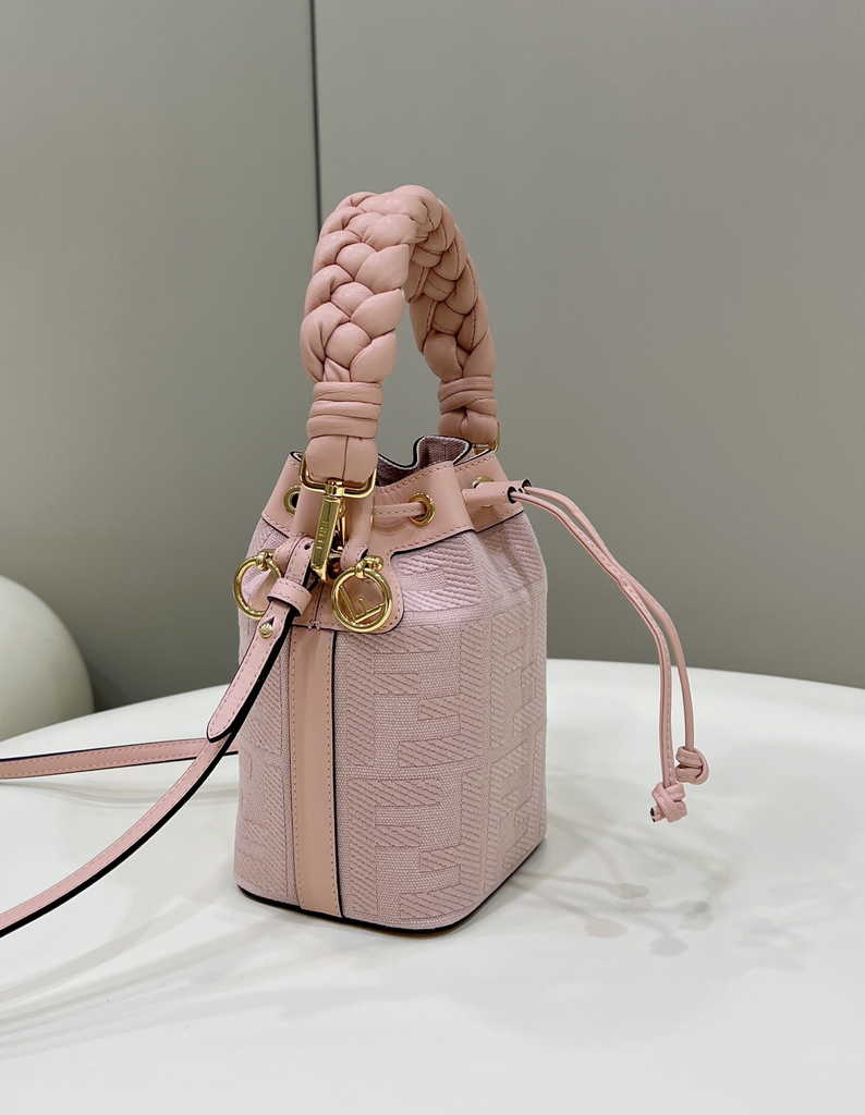 Fendi Bucket Bag Mon Tresor 8BS010 Pink FF canvas mini-bag - Default Title - View 3