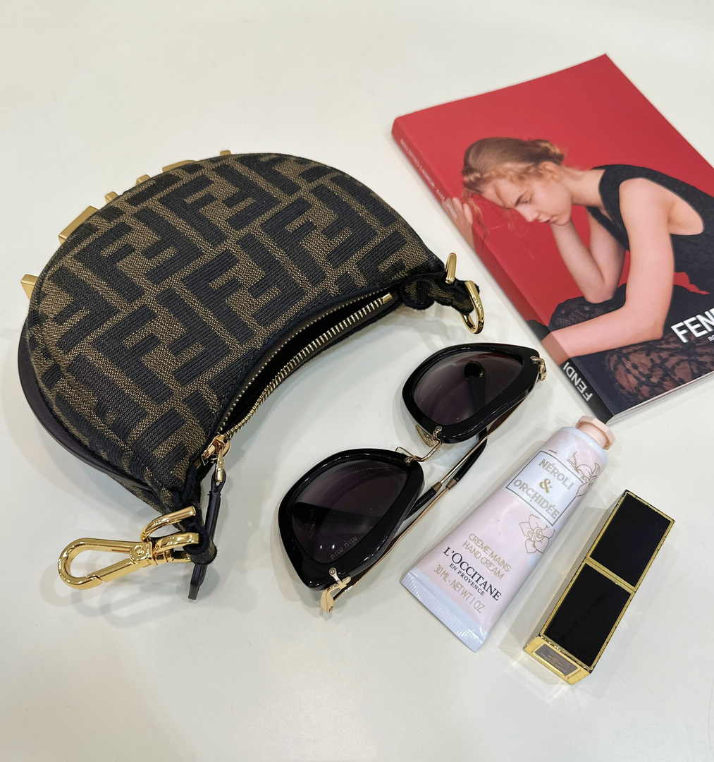 Fendi Nano Fendigraphy 7AS089 Brown FF leather charm - Default Title - View 9