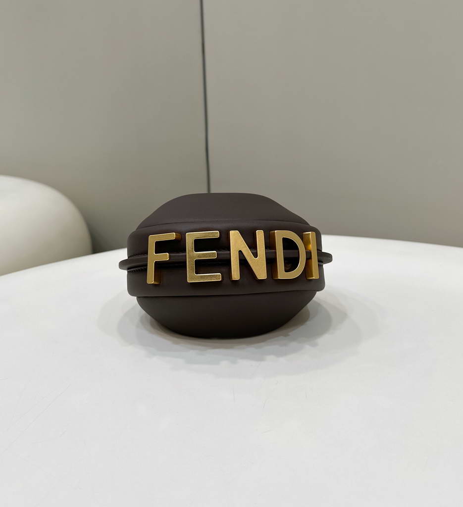 Fendi Nano Fendigraphy 7AS089 Coffee leather charm 80059S - Default Title - View 4