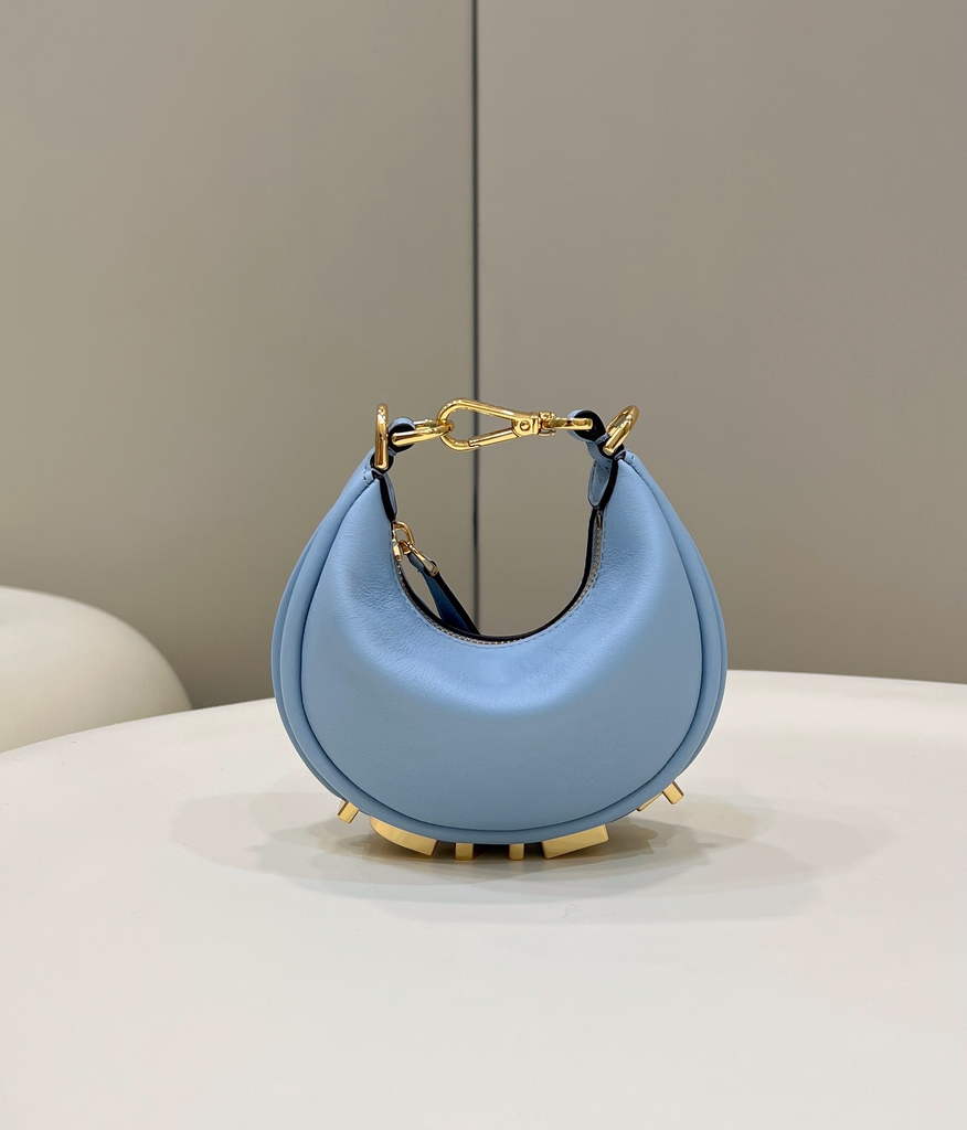 Fendi Nano Fendigraphy 7AS089 Blue leather charm - Default Title - View 1
