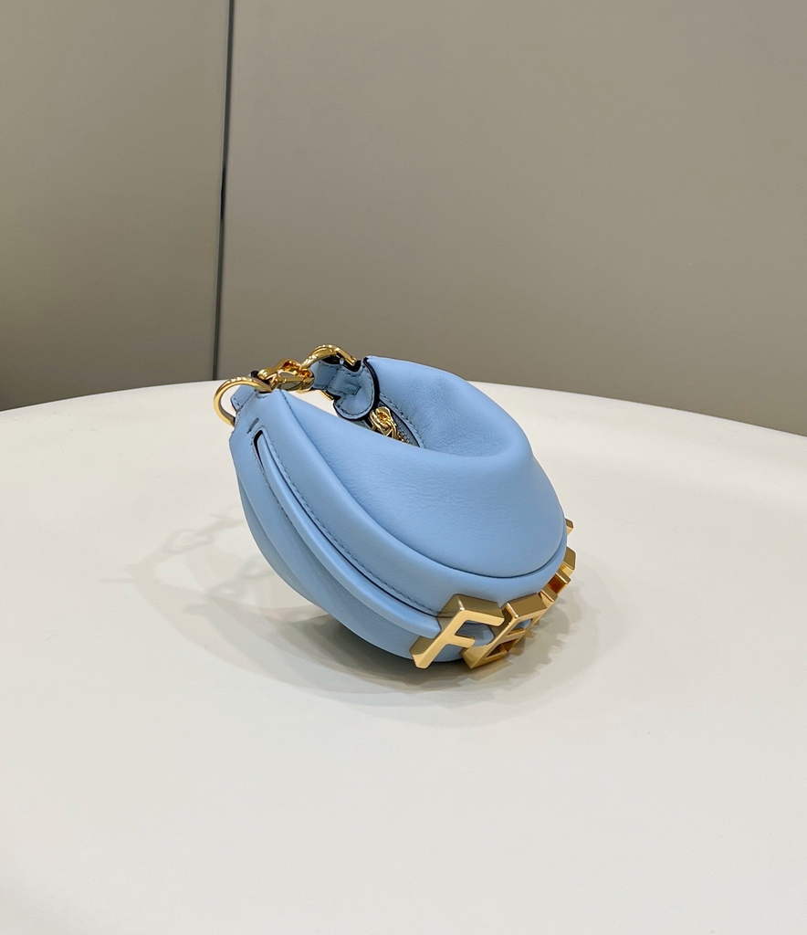 Fendi Nano Fendigraphy 7AS089 Blue leather charm - Default Title - View 2