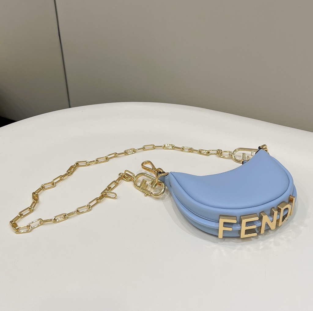 Fendi Nano Fendigraphy 7AS089 Blue leather charm - Default Title - View 4