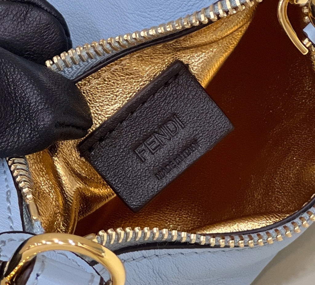 Fendi Nano Fendigraphy 7AS089 Blue leather charm - Default Title - View 7