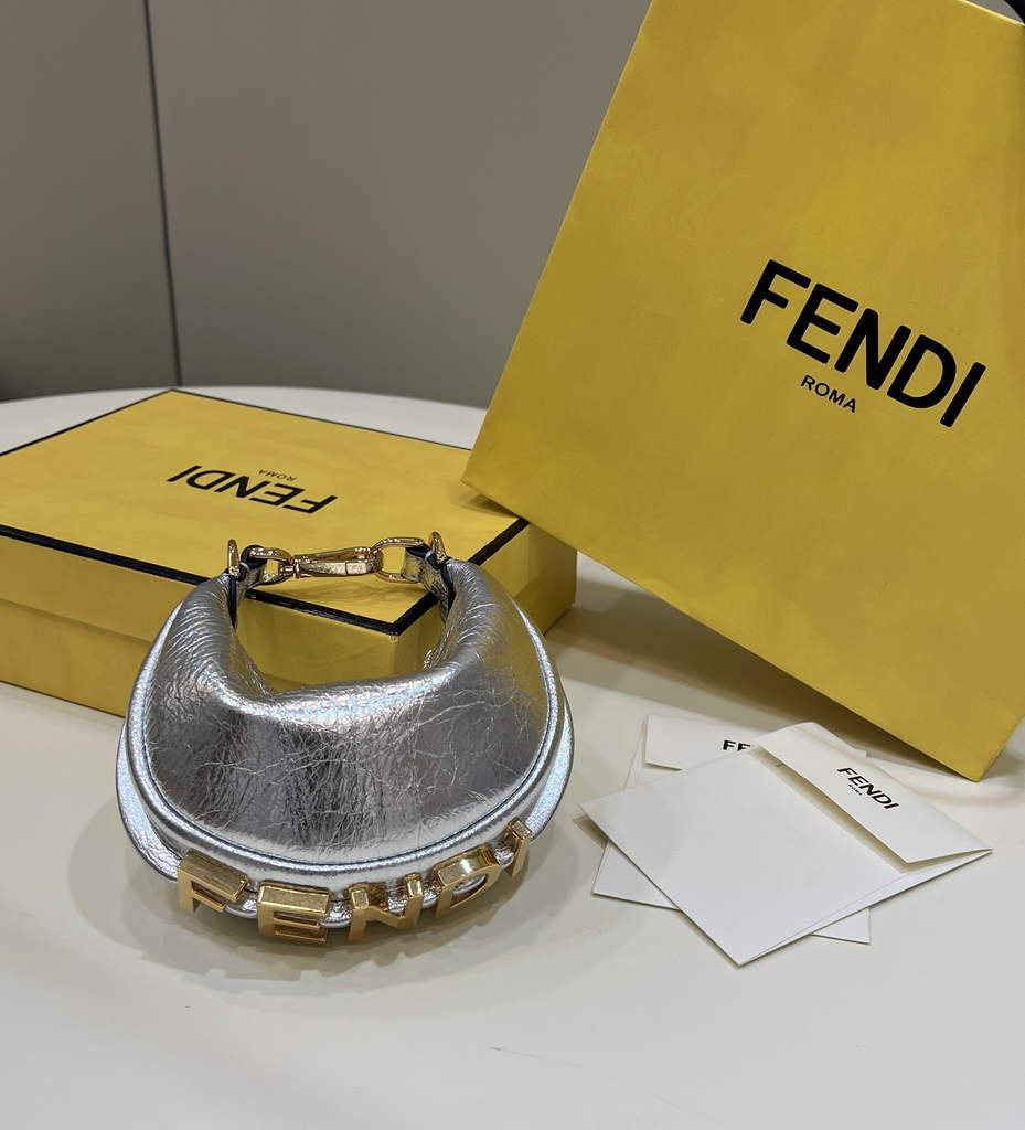 Fendi Nano Fendigraphy 7AS089 Silver leather charm - Default Title - View 2