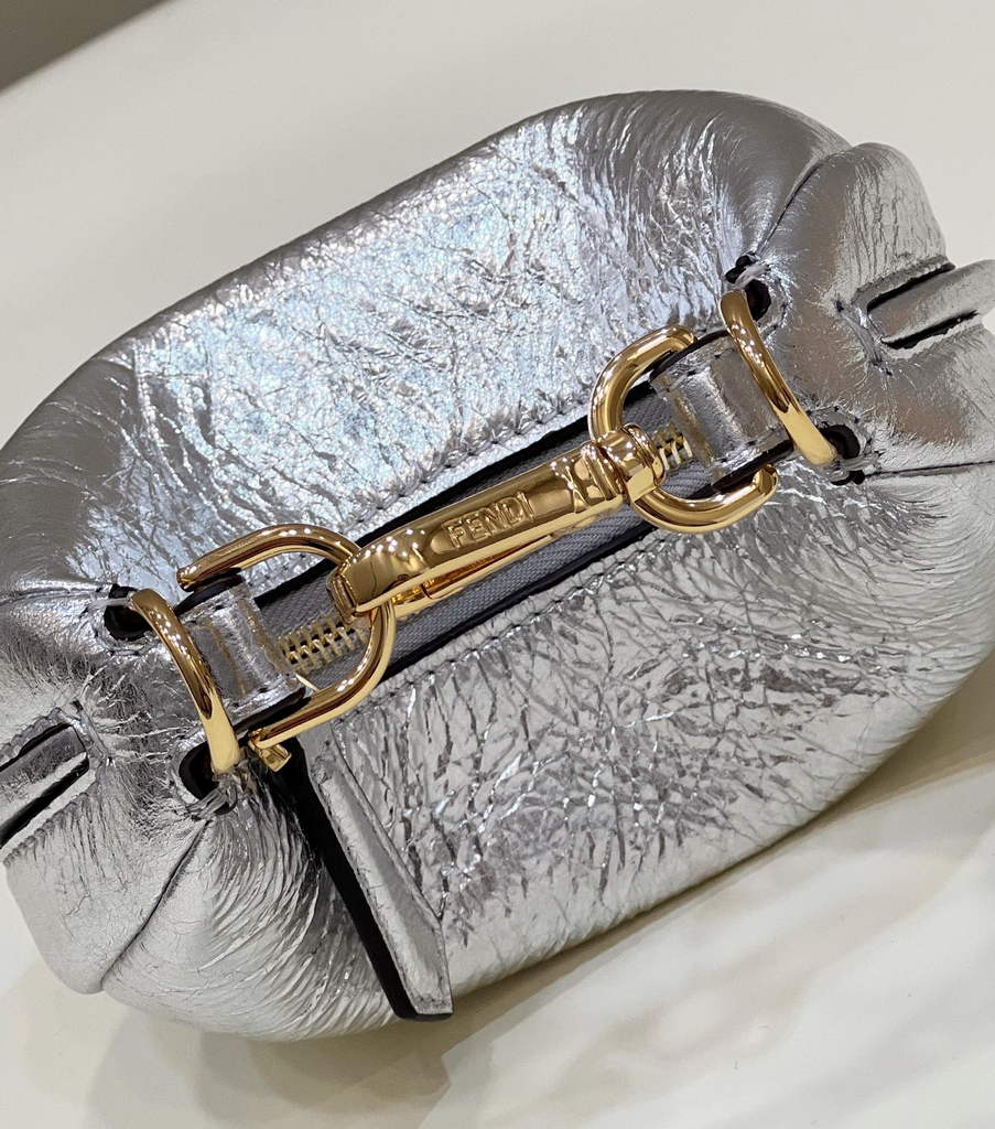 Fendi Nano Fendigraphy 7AS089 Silver leather charm - Default Title - View 7