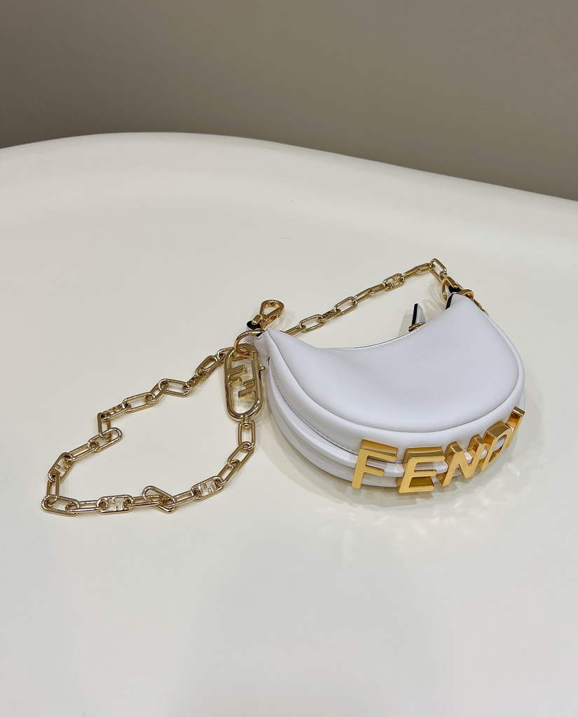 Fendi Nano Fendigraphy 7AS089 white leather charm - Default Title - View 3