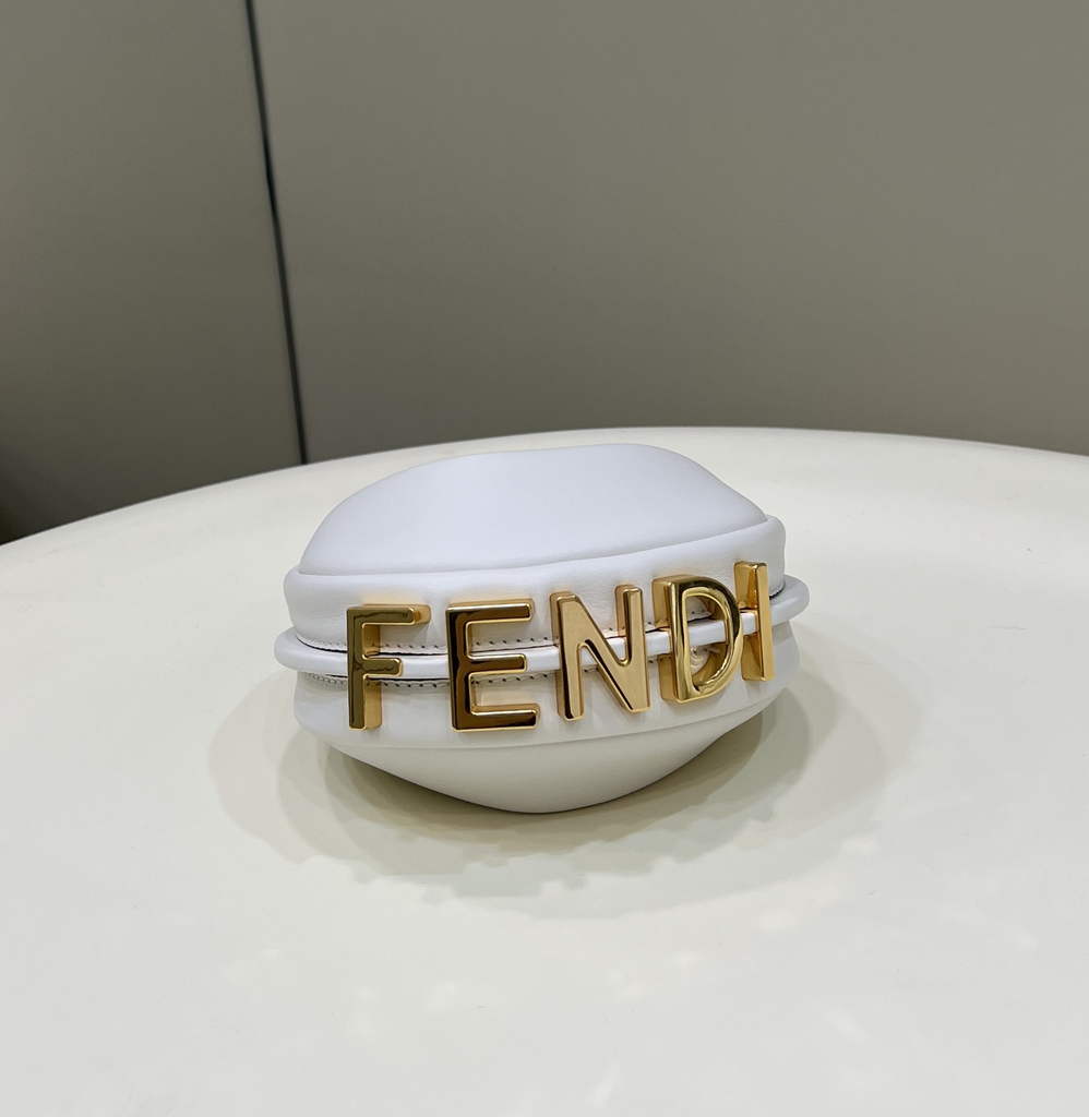 Fendi Nano Fendigraphy 7AS089 white leather charm - Default Title - View 9