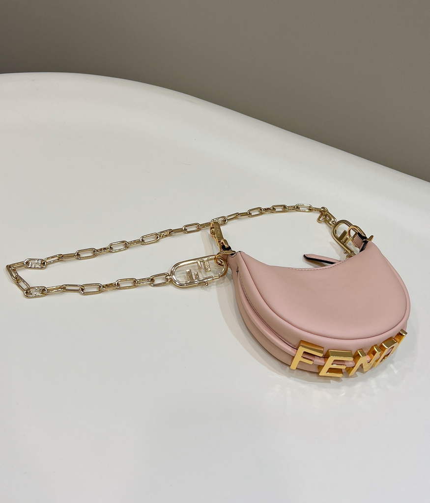 Fendi Nano Fendigraphy 7AS089 pink leather charm - Default Title - View 3