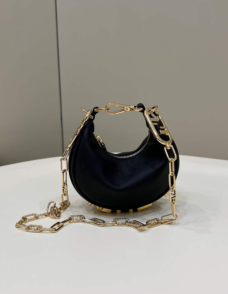 Fendi Nano Fendigraphy 7AS089 leather charm Black - Default Title - View 1
