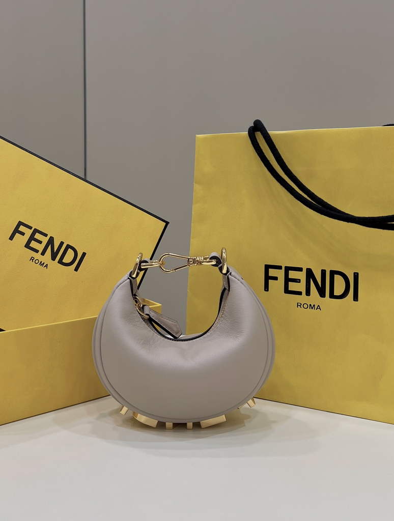 Fendi Nano Fendigraphy 7AS089 Gray leather Charm - Default Title - View 1