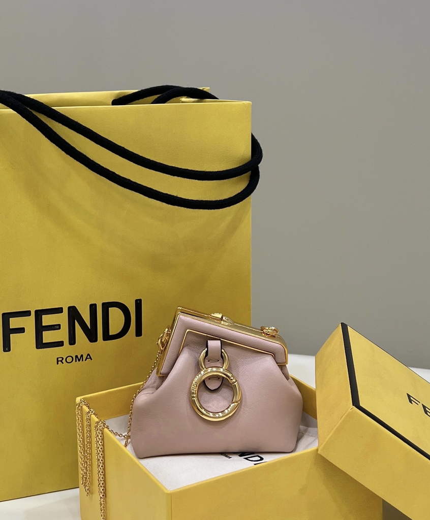 Fendi Nano First Charm Shoulder Bag 7AS051 Pink Leather - Default Title - View 2