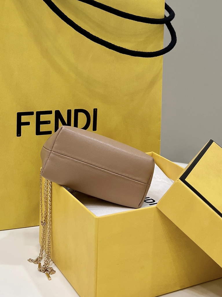 Fendi Nano First Charm Shoulder Bag 7AS051 Apricot Leather - Default Title - View 4