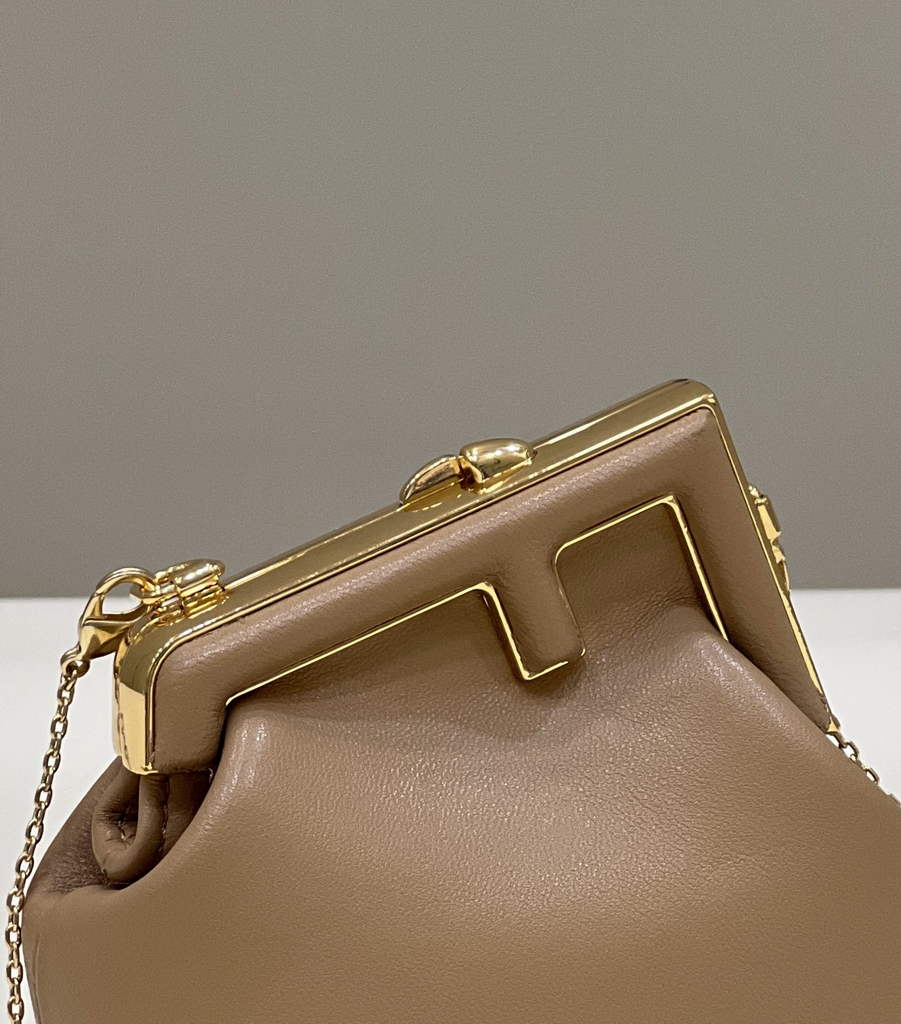 Fendi Nano First Charm Shoulder Bag 7AS051 Apricot Leather - Default Title - View 6
