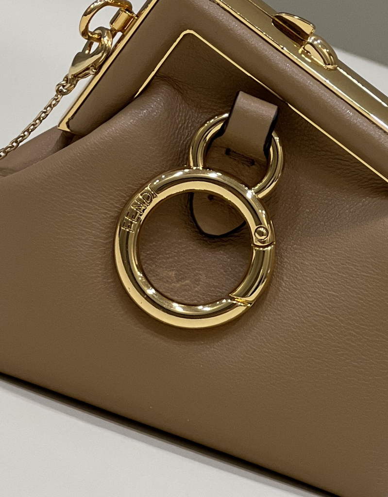 Fendi Nano First Charm Shoulder Bag 7AS051 Apricot Leather - Default Title - View 9