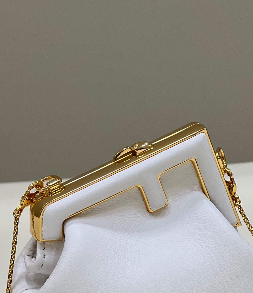 Fendi Nano First Charm Shoulder Bag 7AS051 White Leather - Default Title - View 8