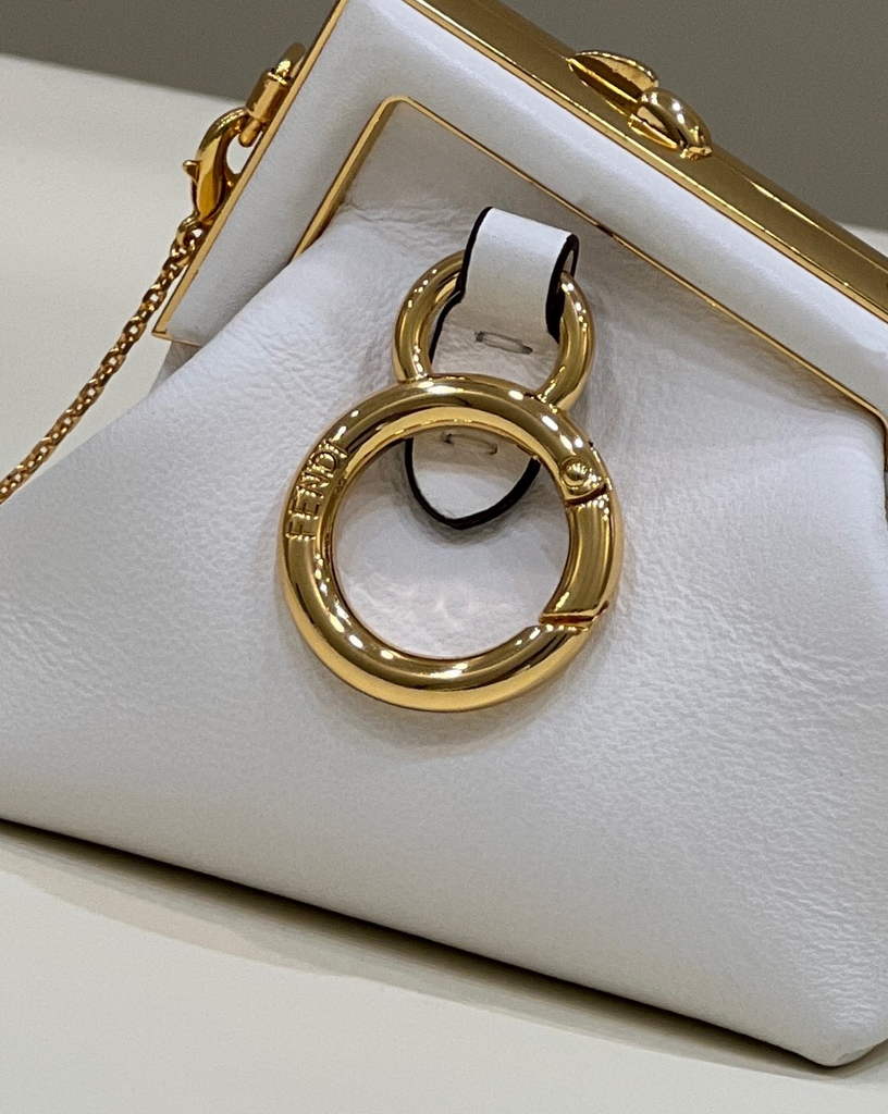 Fendi Nano First Charm Shoulder Bag 7AS051 White Leather - Default Title - View 9