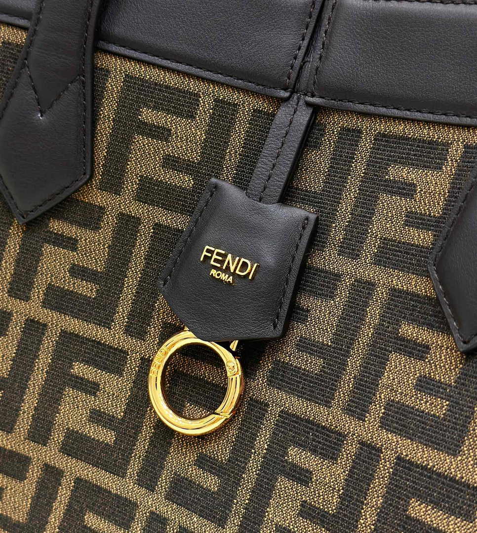 Fendi Origami Medium 8BH414 Brown FF jacquard fabric bag - Default Title - View 7