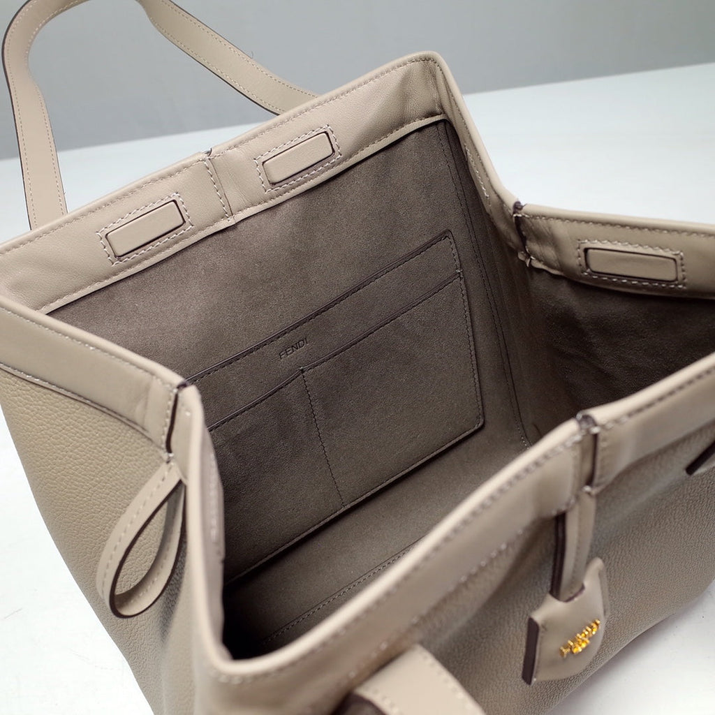 Fendi Origami Medium 8BH414 Dove gray leather bag - Default Title - View 7