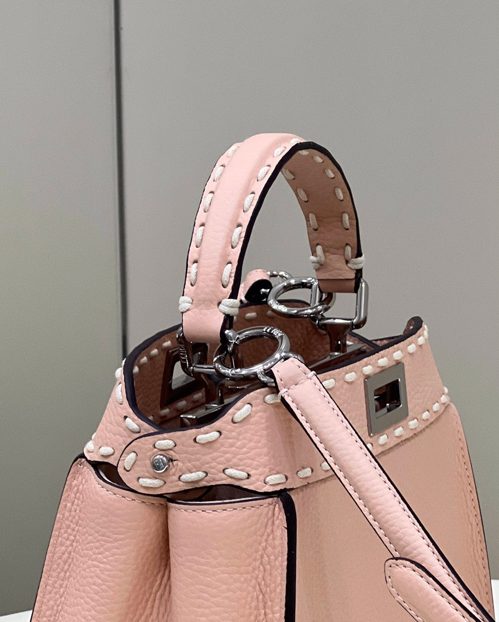 Fendi Peekaboo Mini Selleria Bag 8BN244 Pink - 18 cm × 11 cm × 23 cm / Pink - View 8