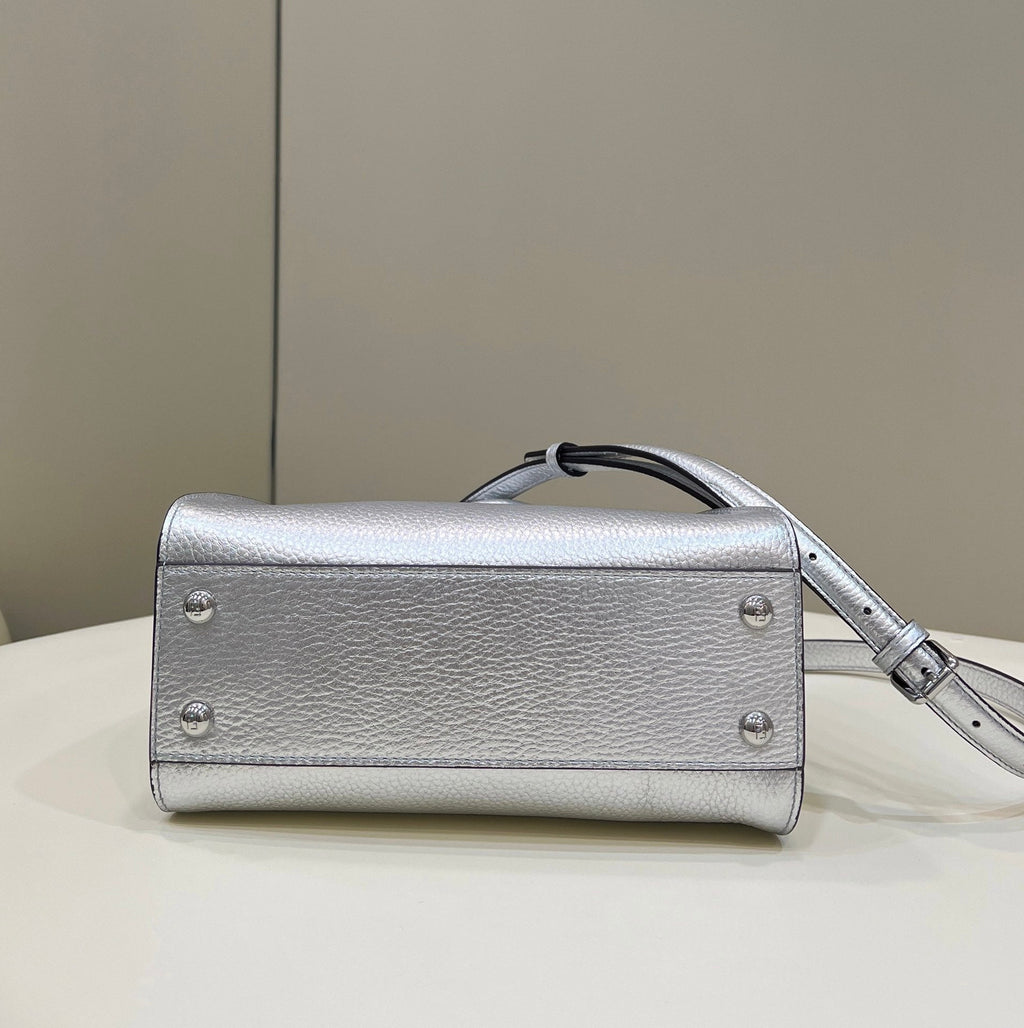 Fendi Peekaboo Mini Selleria Bag 8BN244 Silver - 18 cm × 11 cm × 23 cm / Silver - View 3