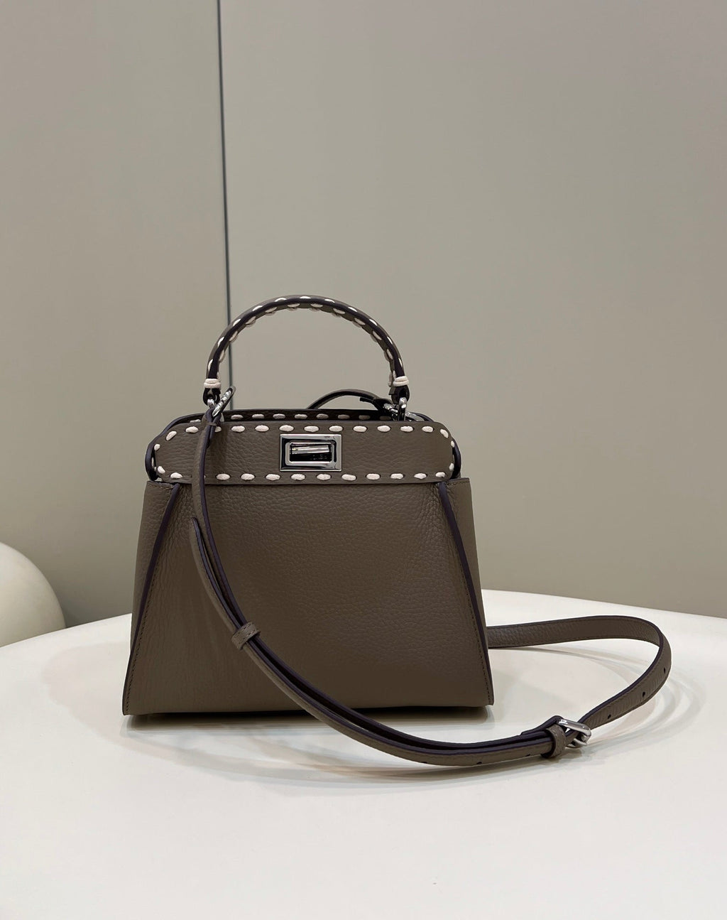 Fendi Peekaboo Mini Selleria Bag 8BN244 Gray - 18 cm × 11 cm × 23 cm / Gray - View 1