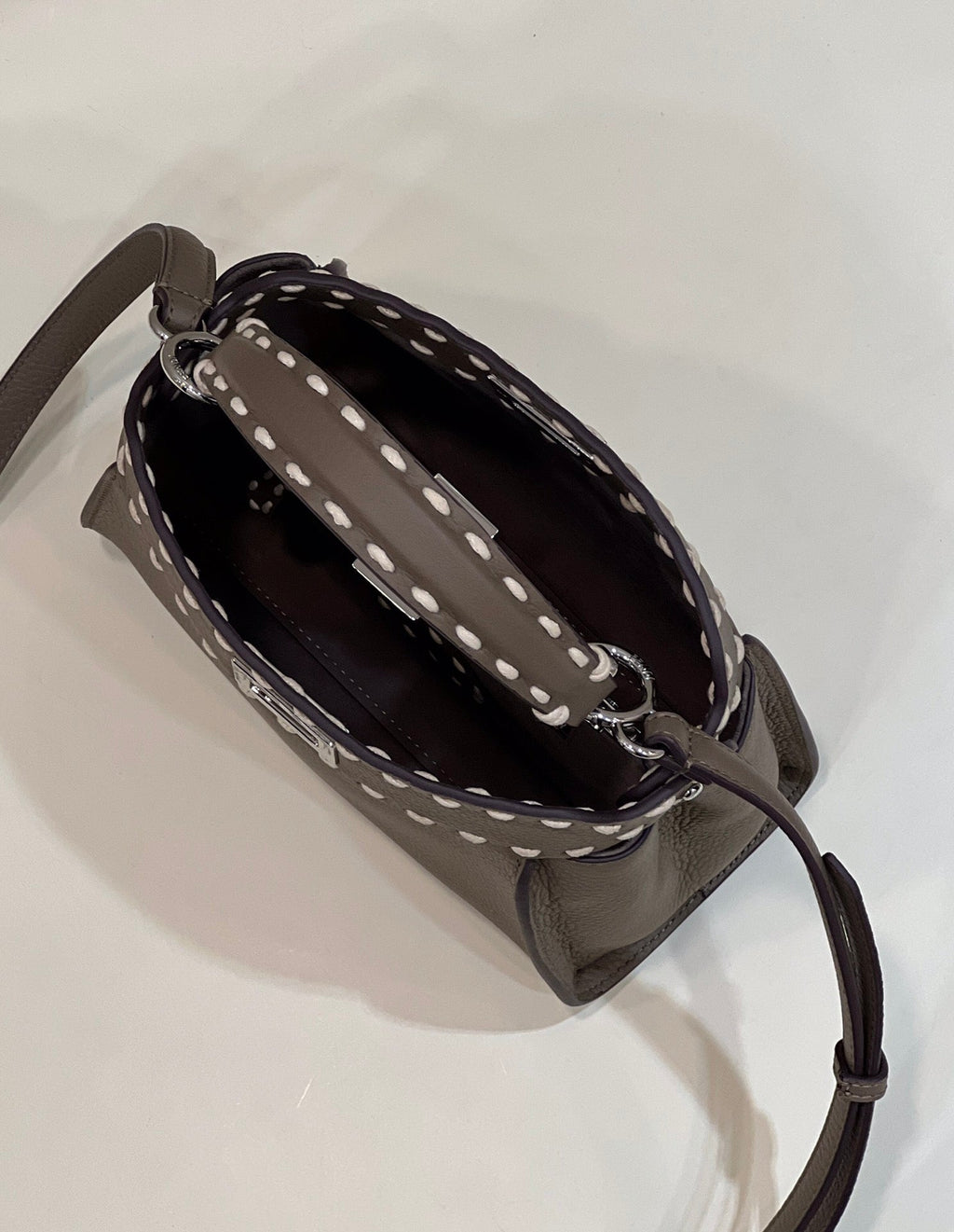 Fendi Peekaboo Mini Selleria Bag 8BN244 Gray - 18 cm × 11 cm × 23 cm / Gray - View 8
