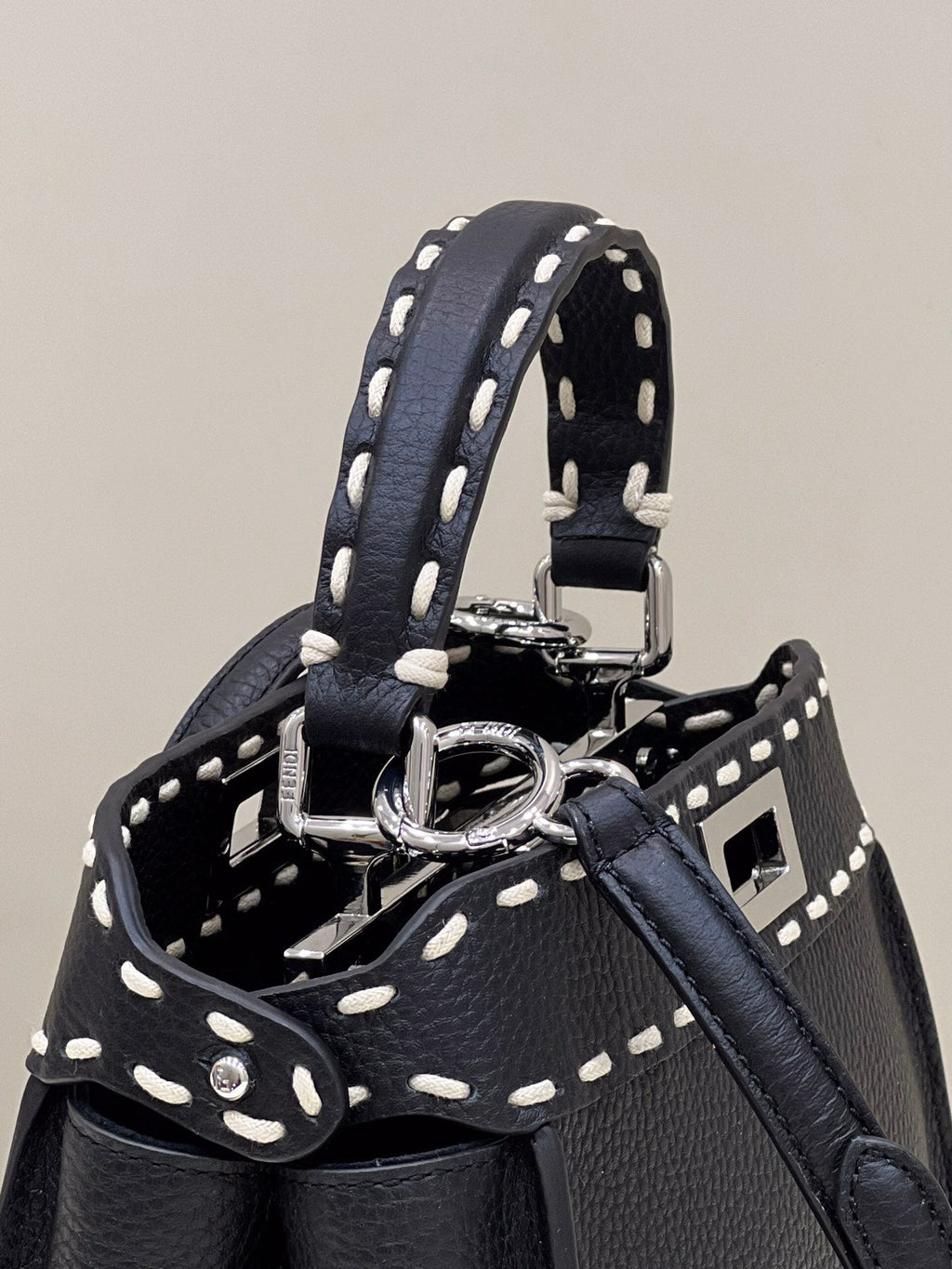 Fendi Peekaboo Mini Selleria Bag 8BN244 Black - 18 cm × 11 cm × 23 cm / Black - View 3