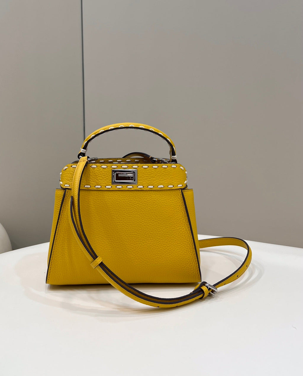 Fendi Peekaboo Mini Selleria Bag 8BN244 Yellow - 18 cm × 11 cm × 23 cm / Yellow - View 1