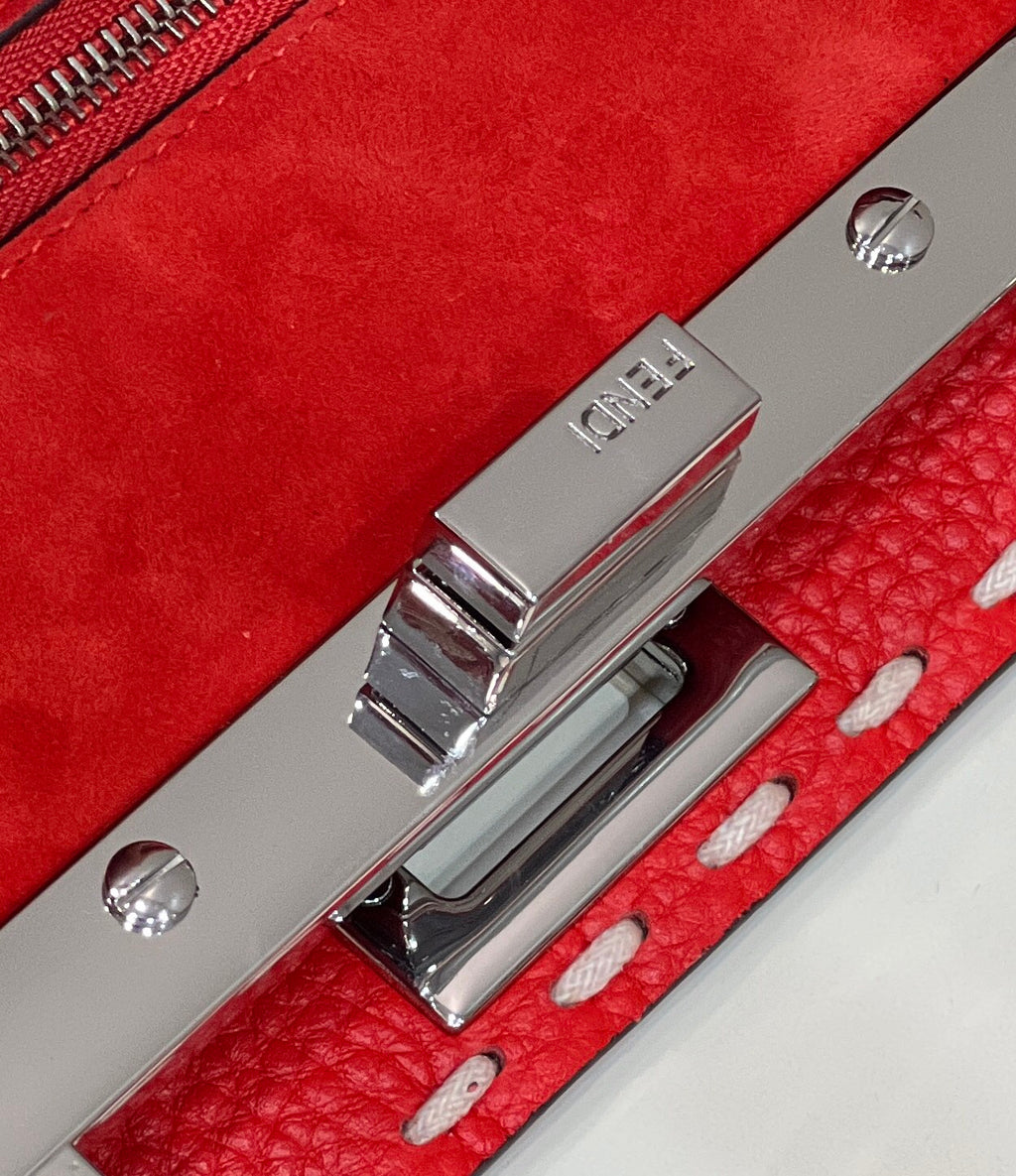 Fendi Peekaboo Mini Selleria Bag 8BN244 Red - 18 cm × 11 cm × 23 cm / Red - View 6