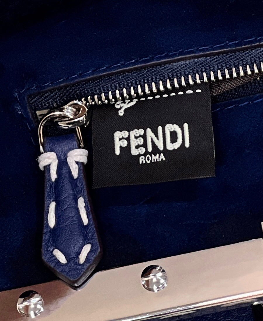Fendi Peekaboo Mini Selleria Bag 8BN244 Navy Blue - 18 cm × 11 cm × 23 cm / Navy Blue - View 5