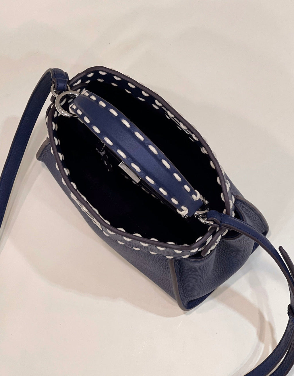 Fendi Peekaboo Mini Selleria Bag 8BN244 Navy Blue - 18 cm × 11 cm × 23 cm / Navy Blue - View 8