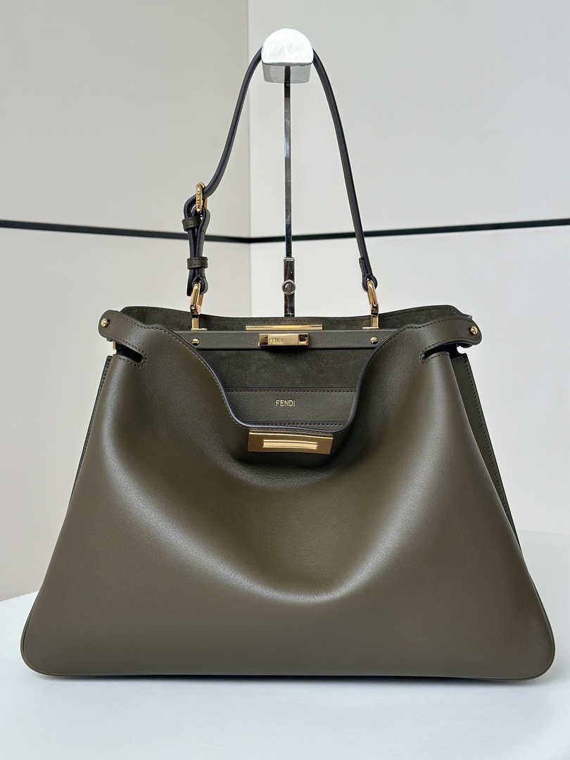 Fendi Peekaboo Soft Large Green Leather Bag 8BN358 - Default Title - View 2
