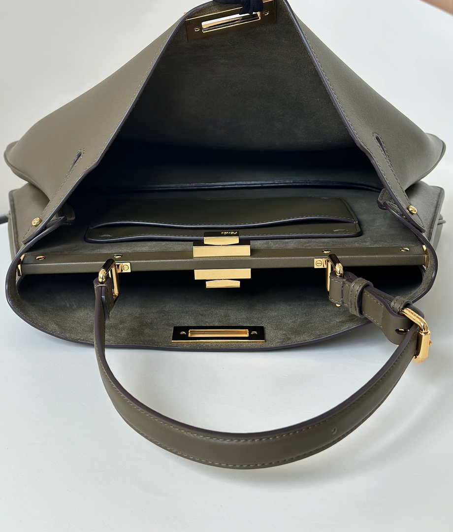 Fendi Peekaboo Soft Large Green Leather Bag 8BN358 - Default Title - View 9