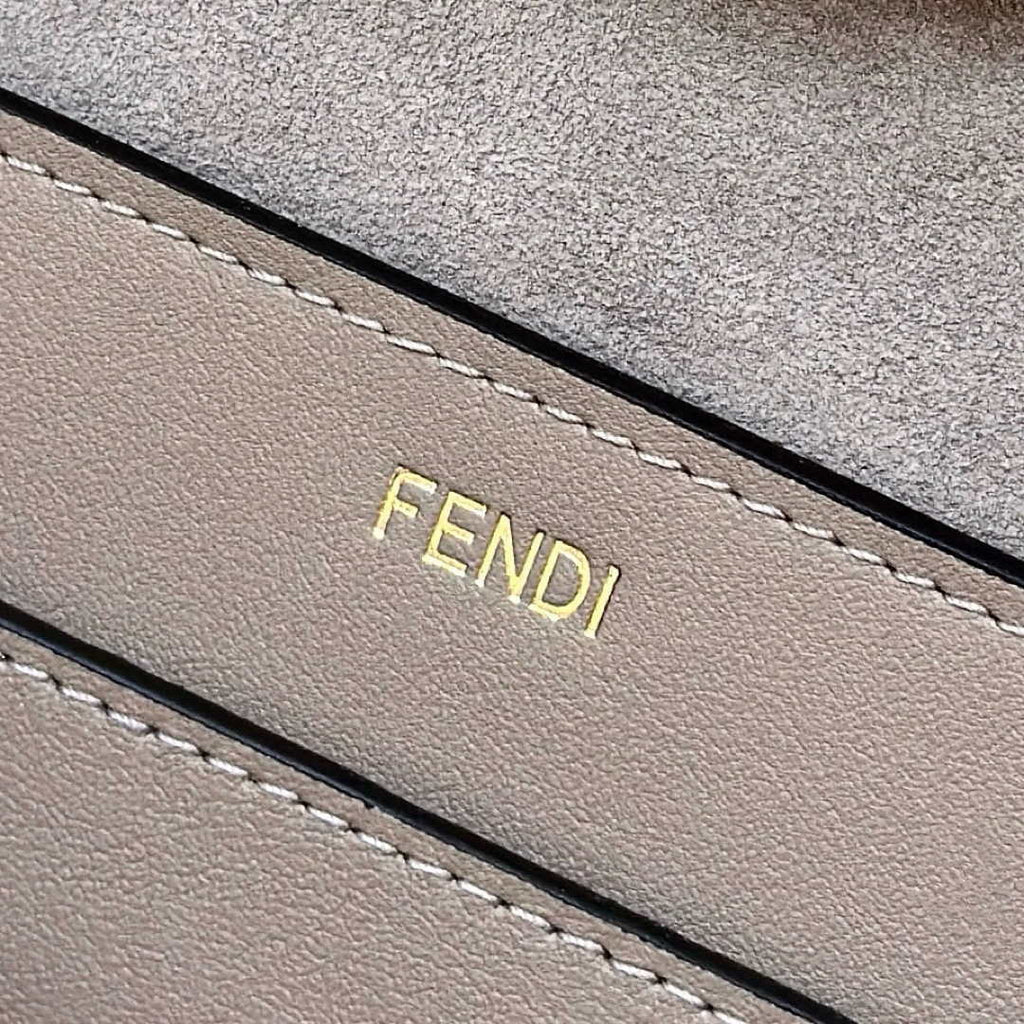 Fendi Peekaboo Soft Large Gray Leather Bag 8BN358 - Default Title - View 7