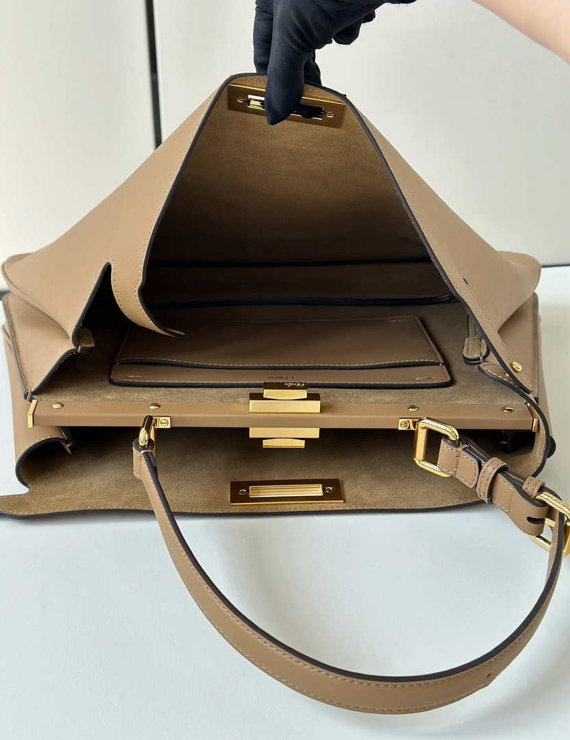 Fendi Peekaboo Soft Large Apricot Leather Bag 8BN358 - Default Title - View 5