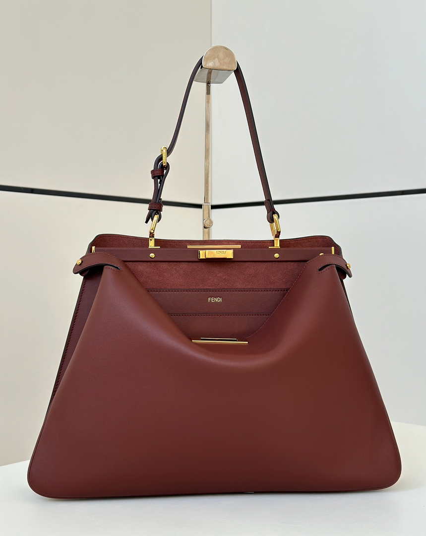 Fendi Peekaboo Soft Large Brown Leather Bag 8BN358 - Default Title - View 2